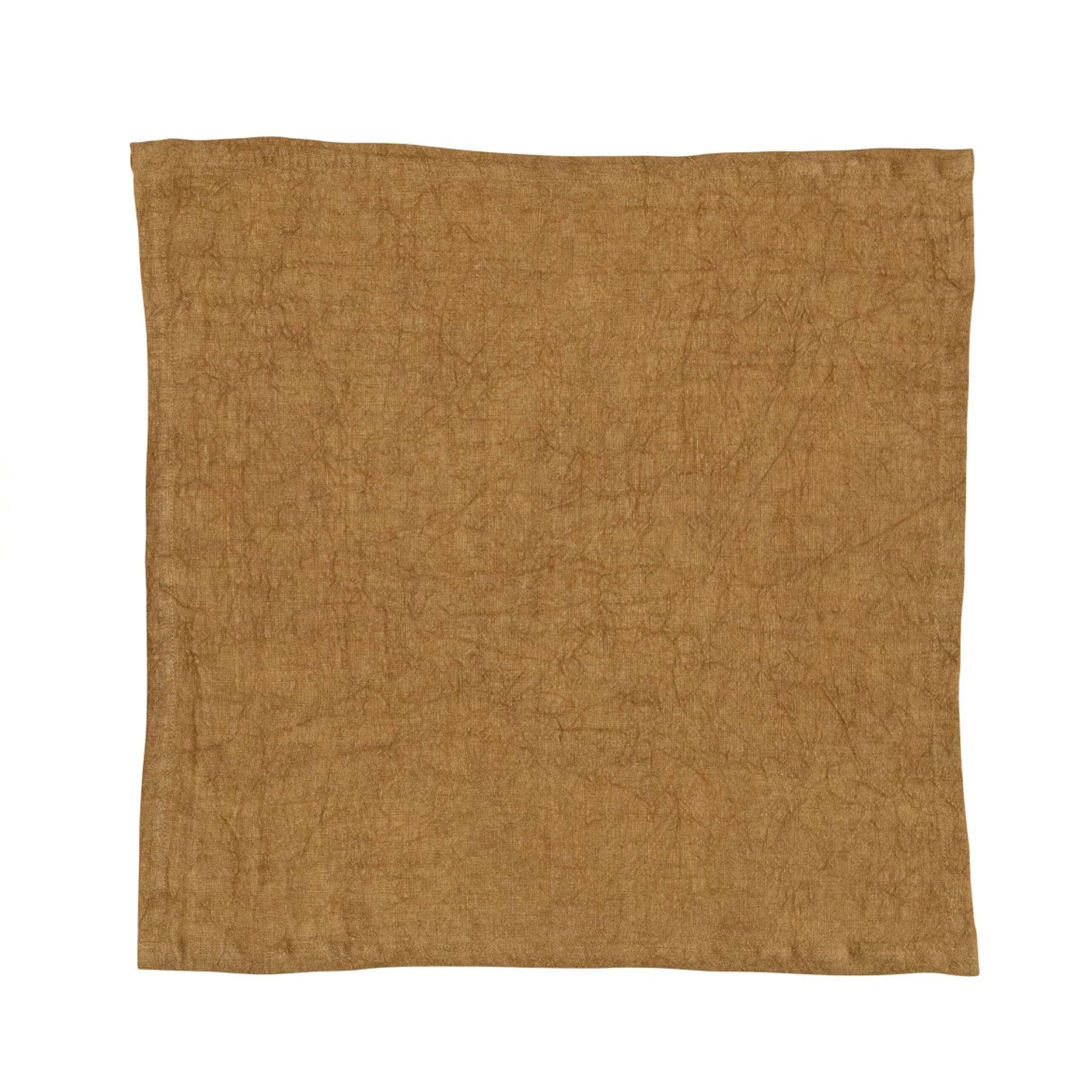 18 Square Stonewashed Linen Napkins in Mustard s/4