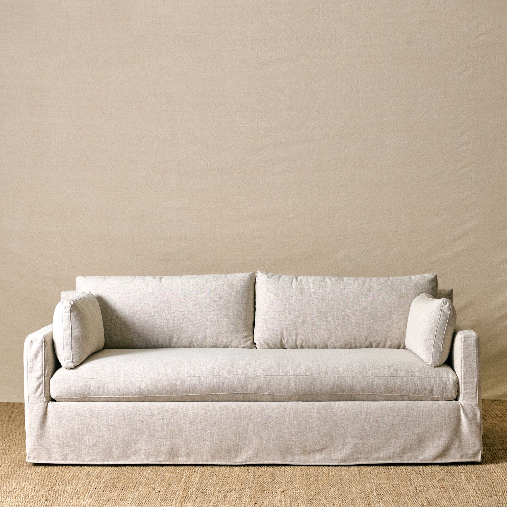 Sylvie Sofa Slipcovered in Washable Straw (88)
