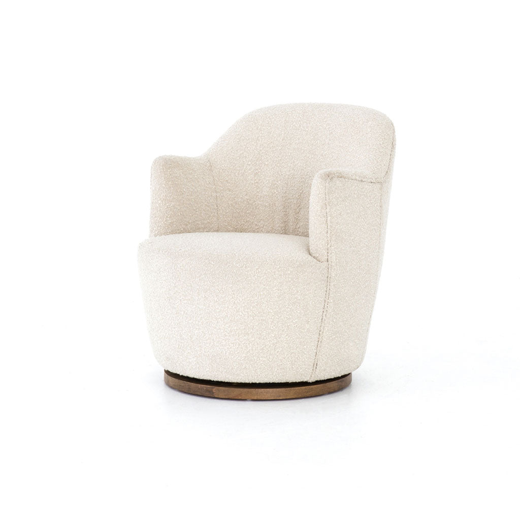 Aurora Swivel Chair Upholstered in Performance Knoll Natural