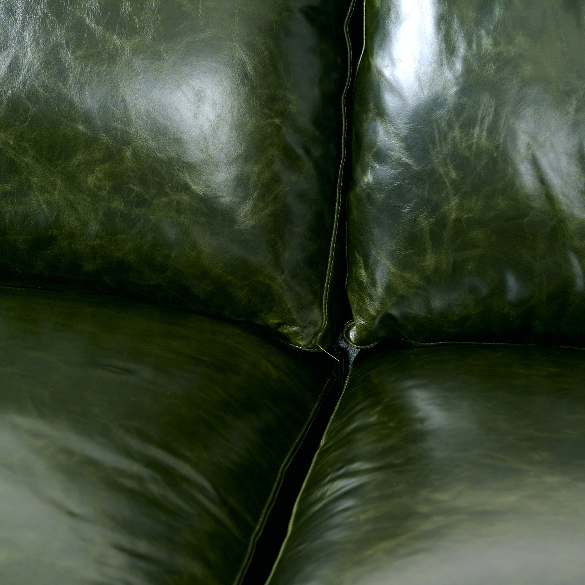 Slim Sofa in Verdant Green Leather (88)