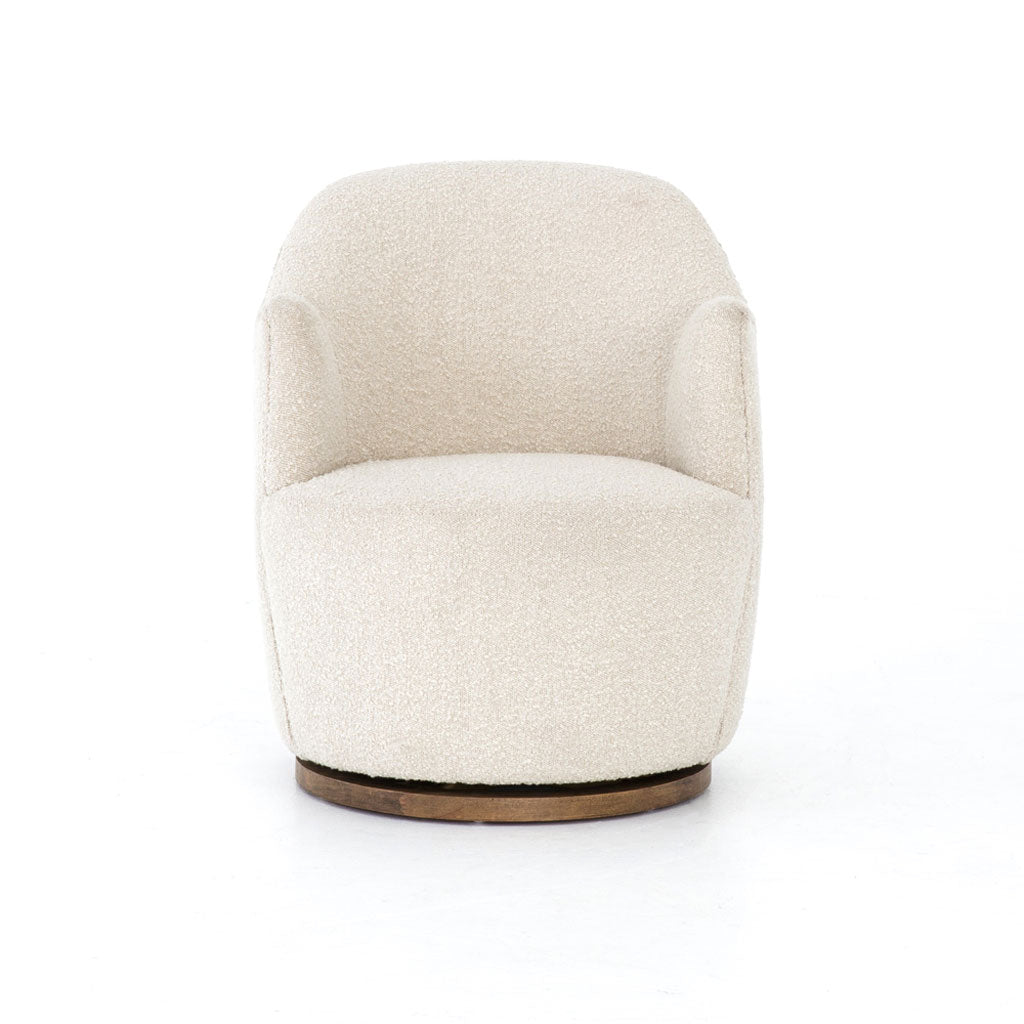 Aurora Swivel Chair Upholstered in Performance Knoll Natural