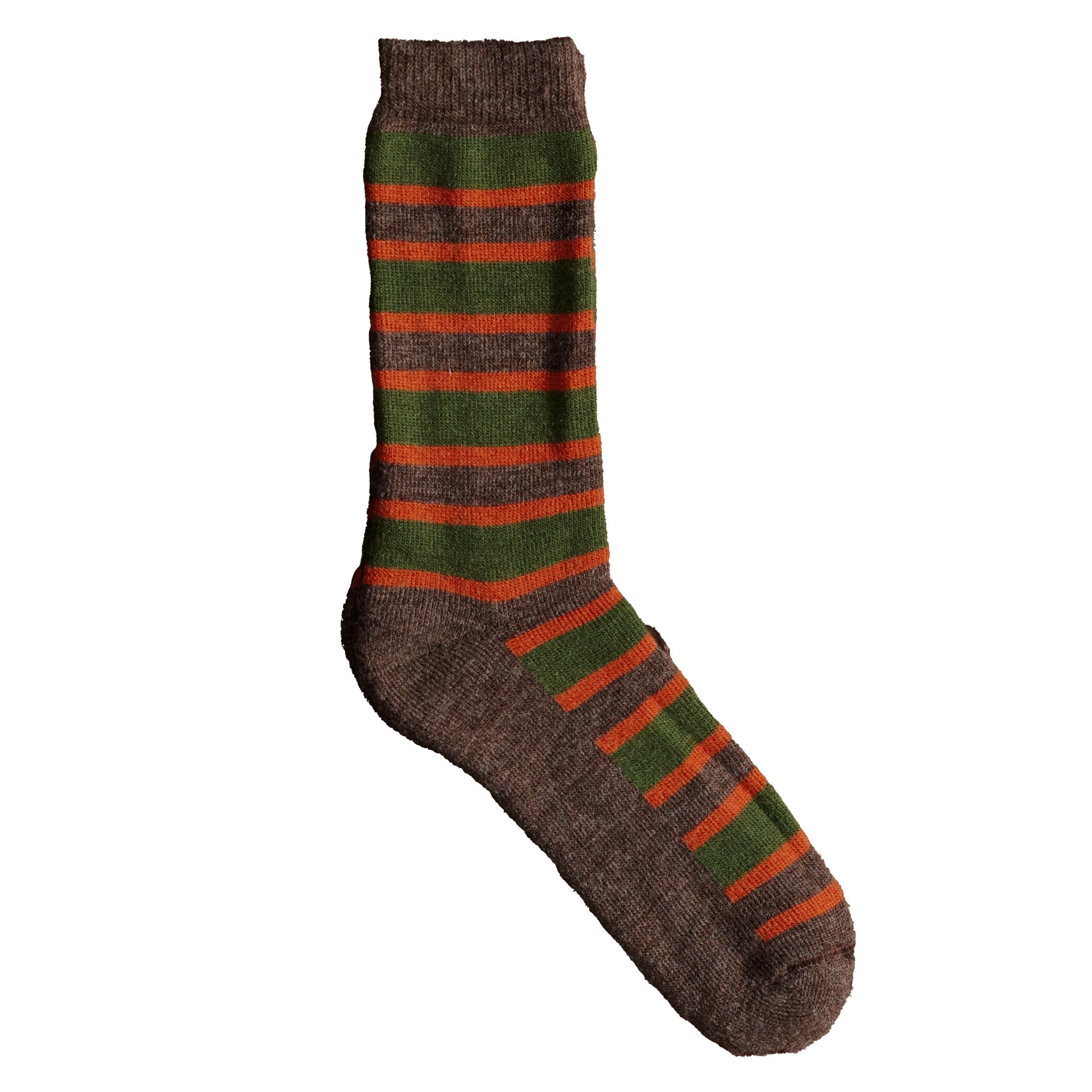 Alpaca Bamboo Men's Sock in Stripe Brown