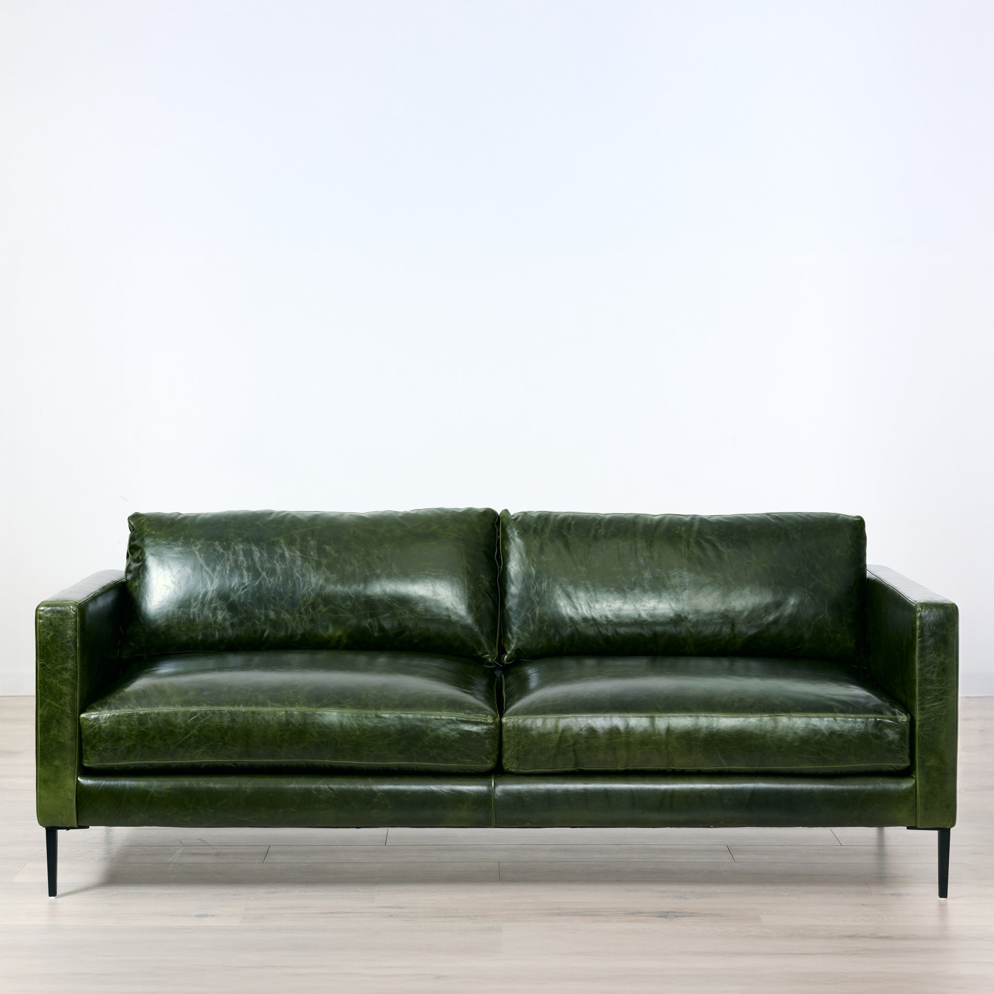 Slim Sofa in Verdant Green Leather (88)