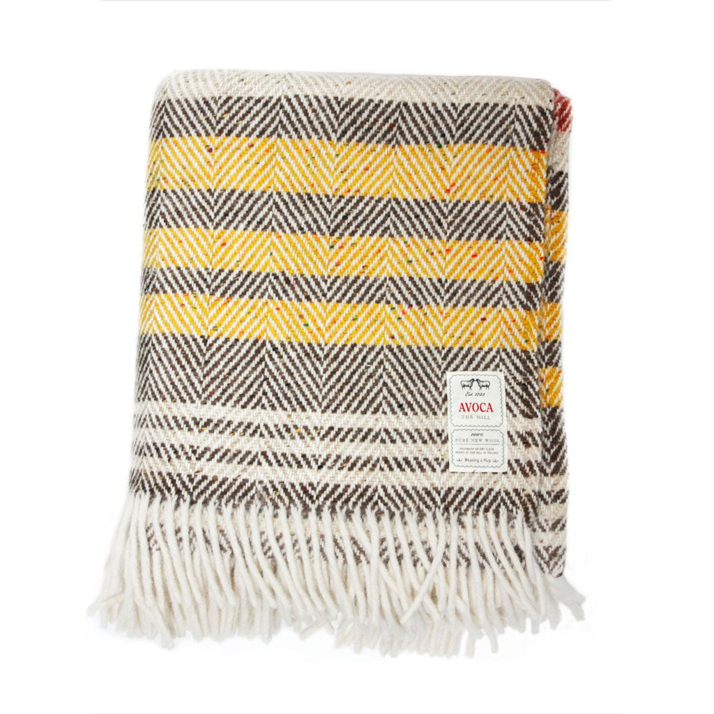 Heavy Donegal Throw in Rustic Stripe