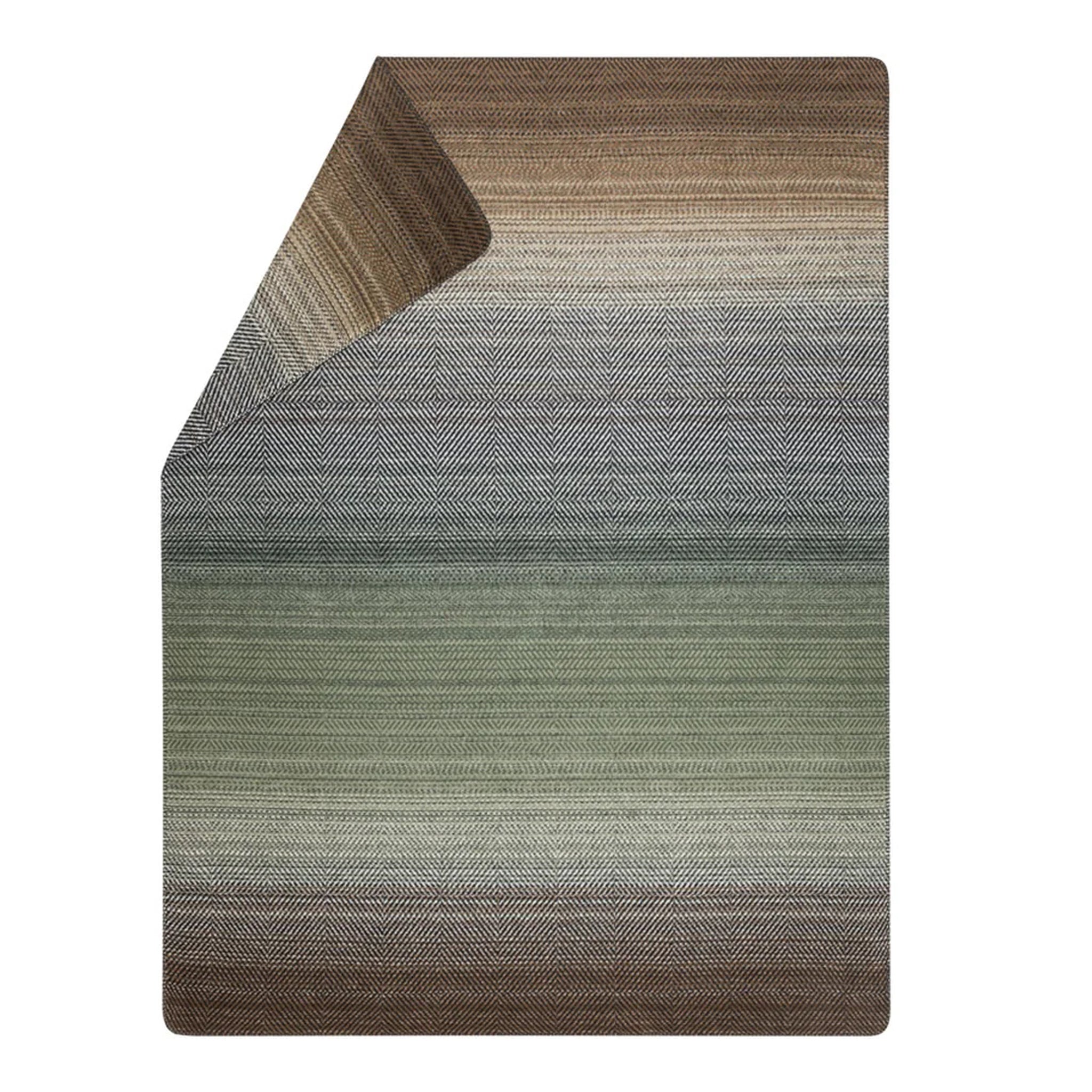 Savona Throw in Gradient Herringbone Ivy Blue & Brown