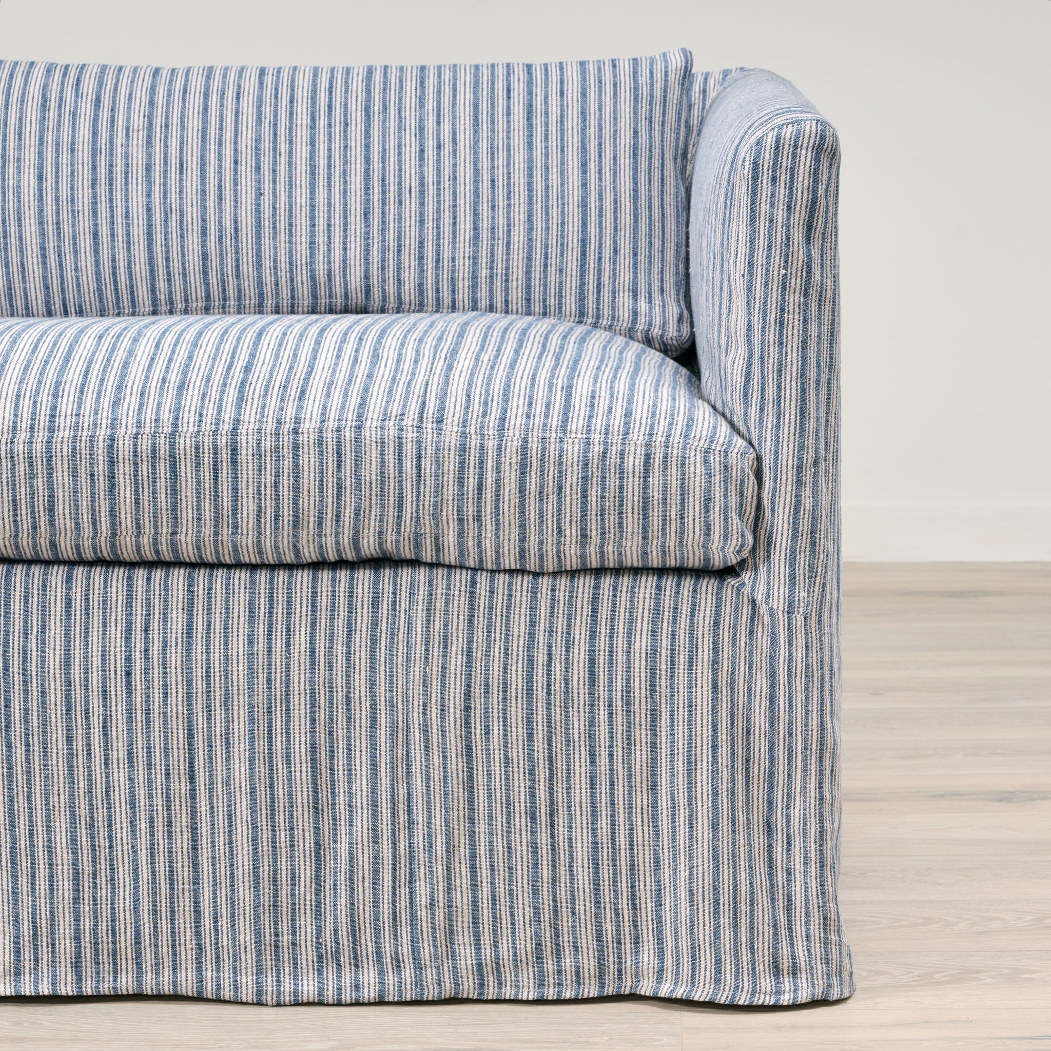 Stewart Sofa Slipcovered in Hickory Blue (84)