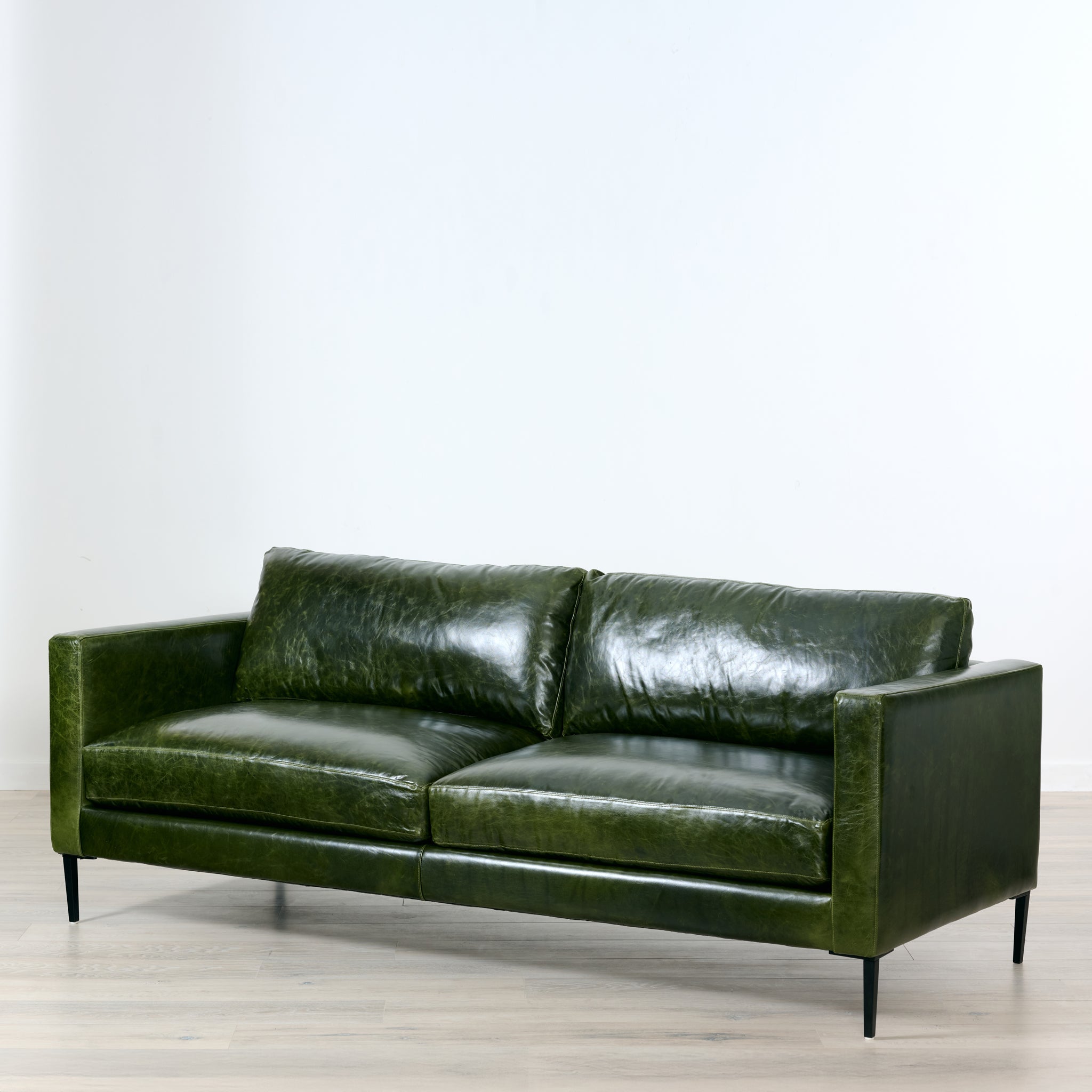 Slim Sofa in Verdant Green Leather (88)