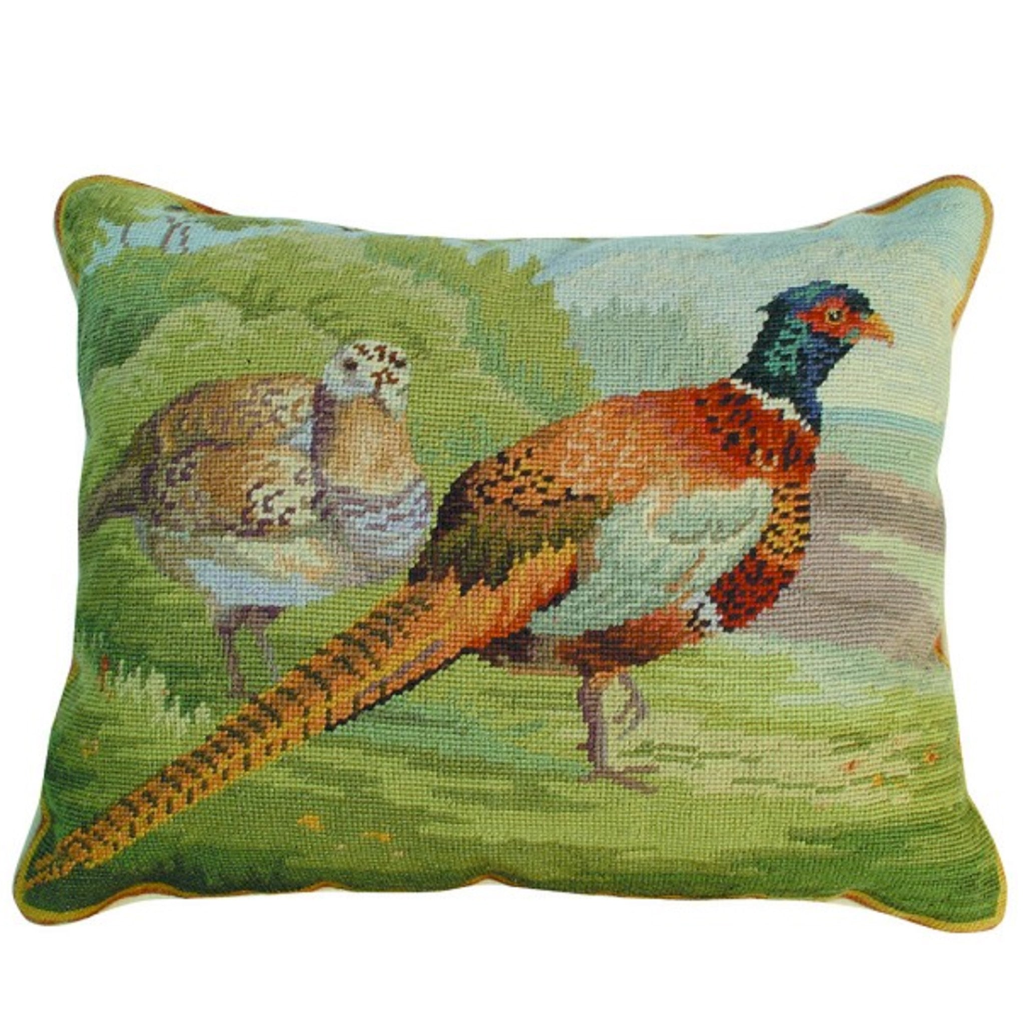 Pheasants in the Field Pillow (16x20)