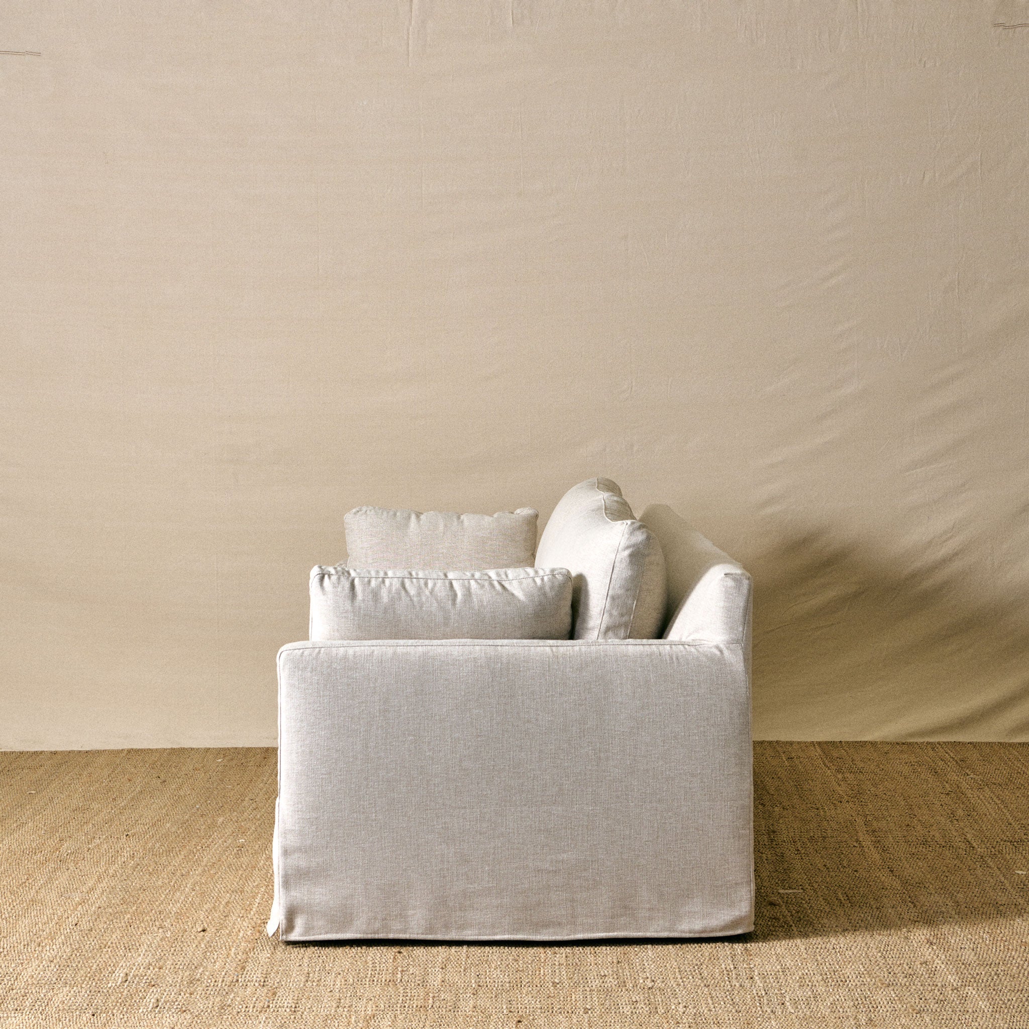 Sylvie Sofa Slipcovered in Washable Straw (88)