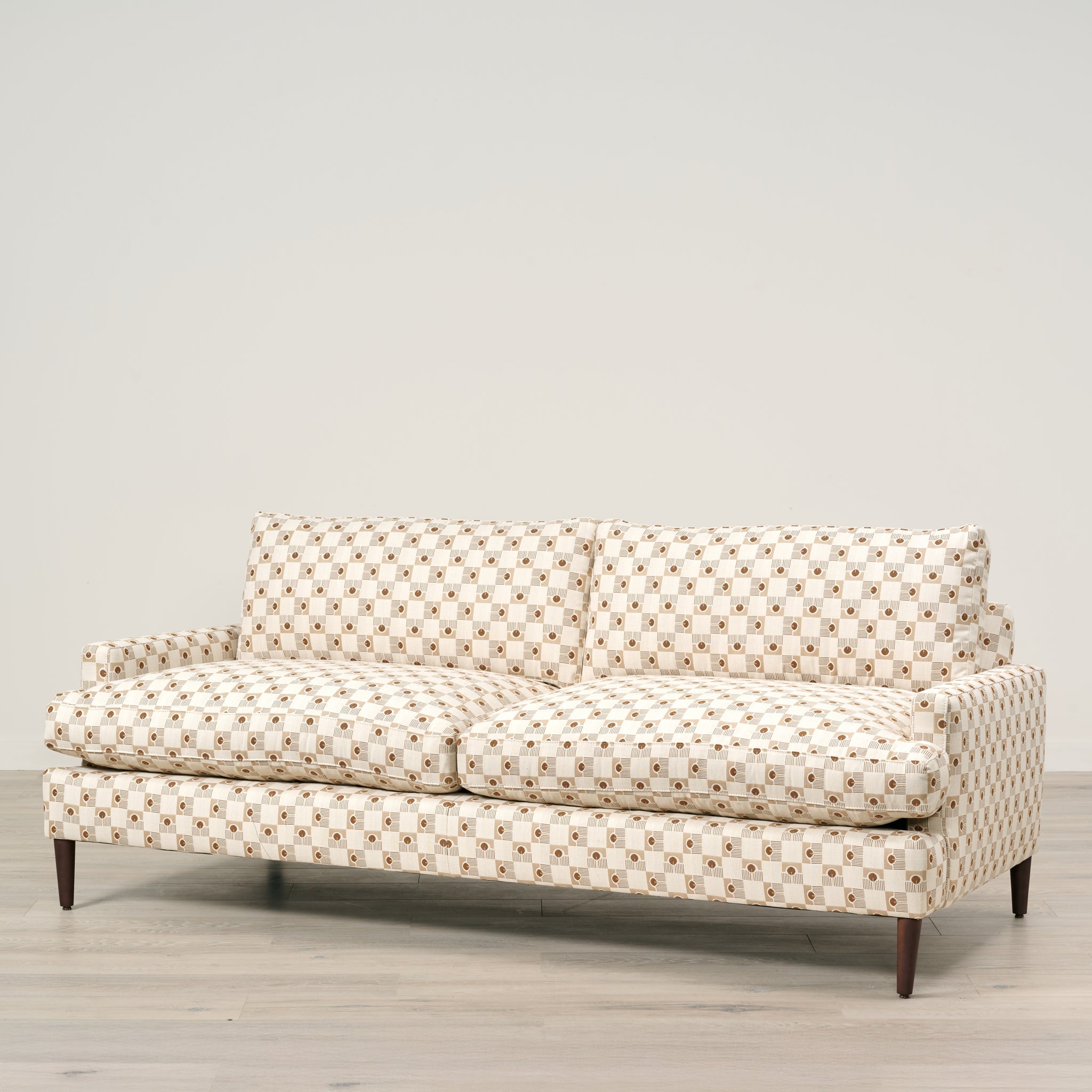 Grady Sofa in Sunbrella and Kidproof Fabric Geometric Brass (86)