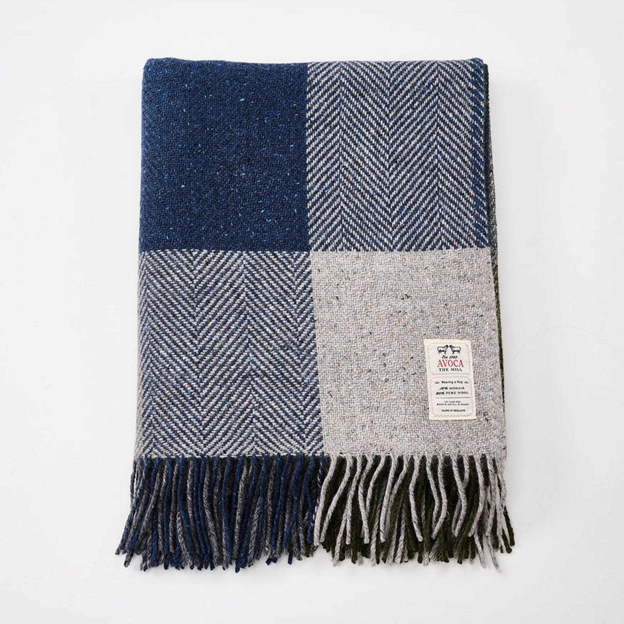Mohair Tweed Throw in Midnight