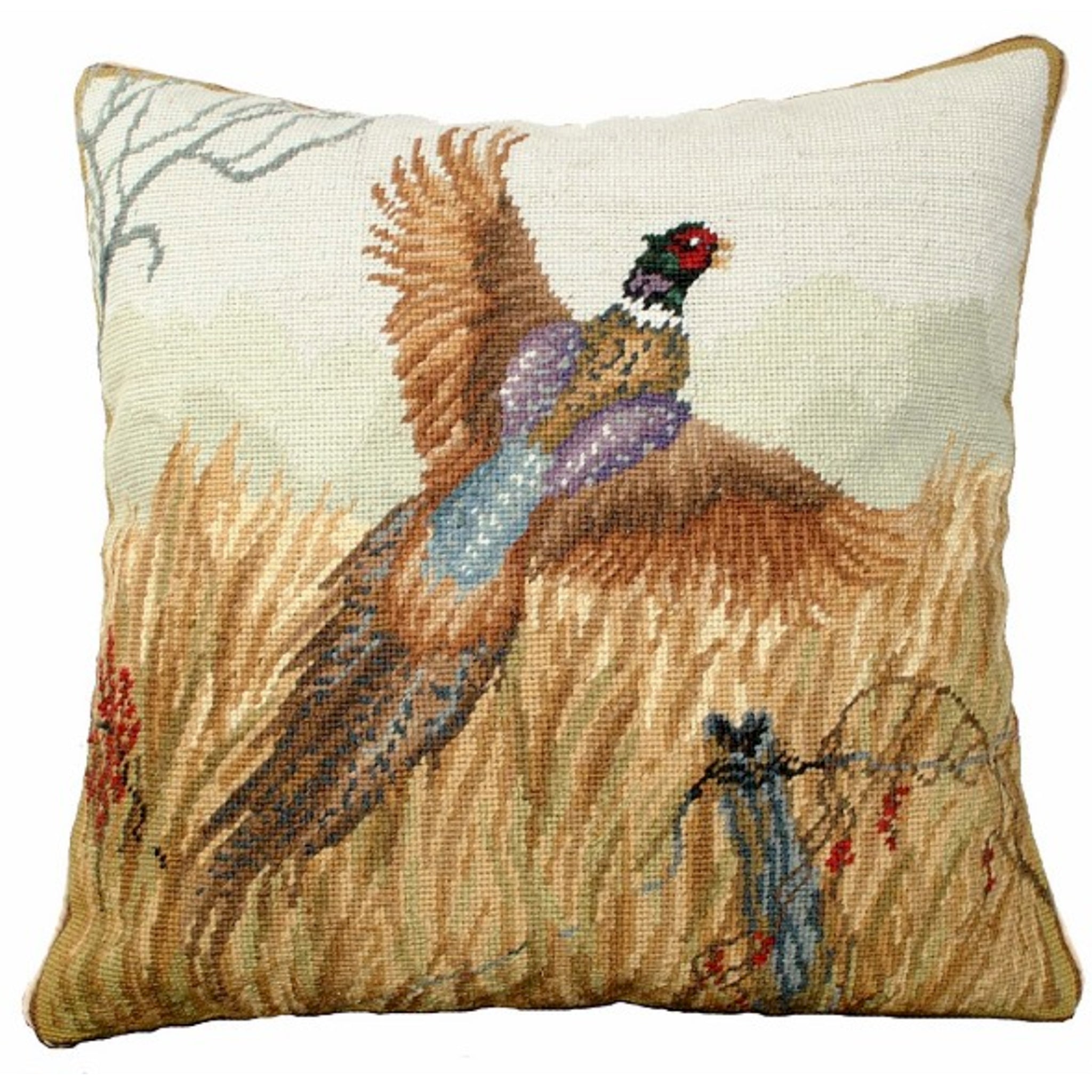 Pheasant in Flight Pillow (18x18)